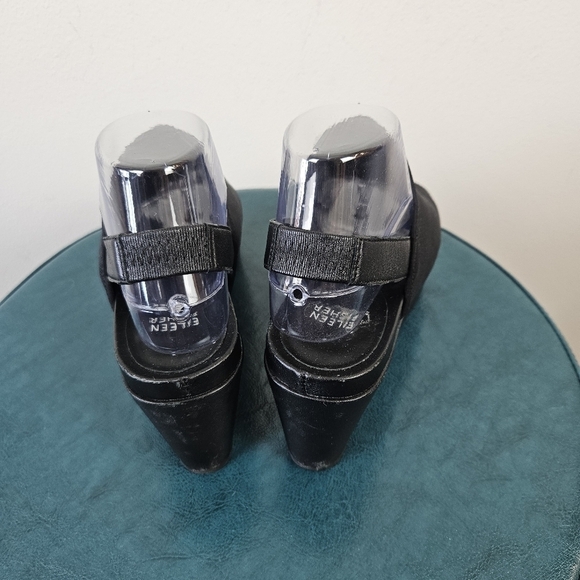 Eileen Fisher Port Wedge Sandals - Black Slingback Minimalist Comfy Size 8.5 - Picture 6 of 12